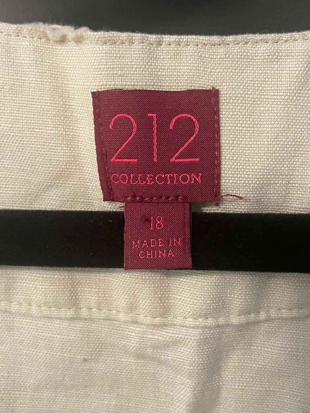 212 Collection Linen Blend Embroidered Shift Dress Cream Black Size 18 - Picture 5 of 8
